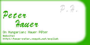 peter hauer business card